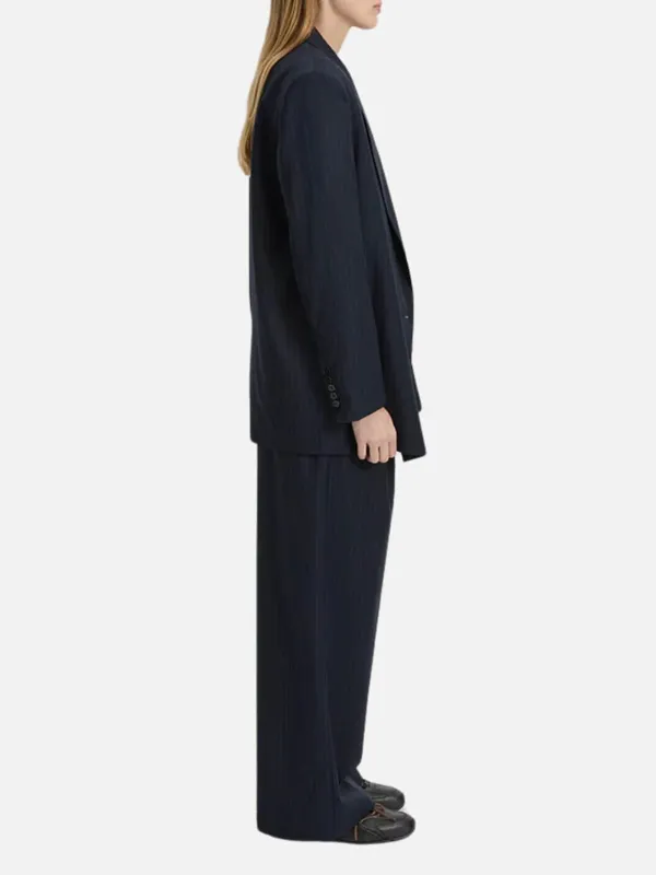 Wool-Blend Lapel Blazer