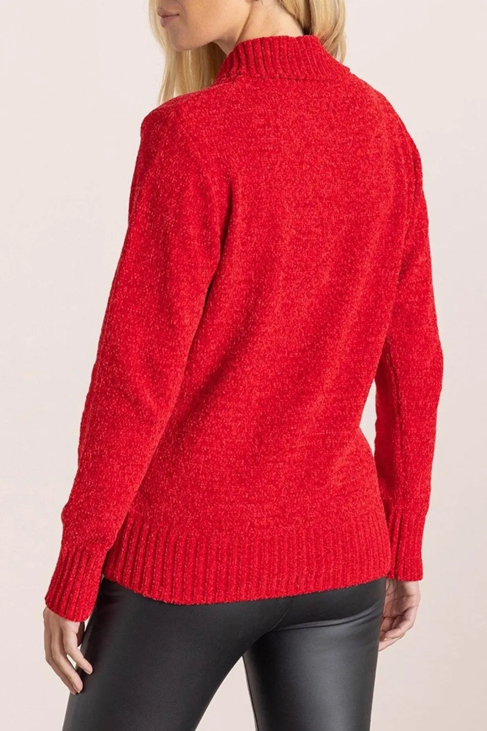 Fleece Knitted Lapel Top