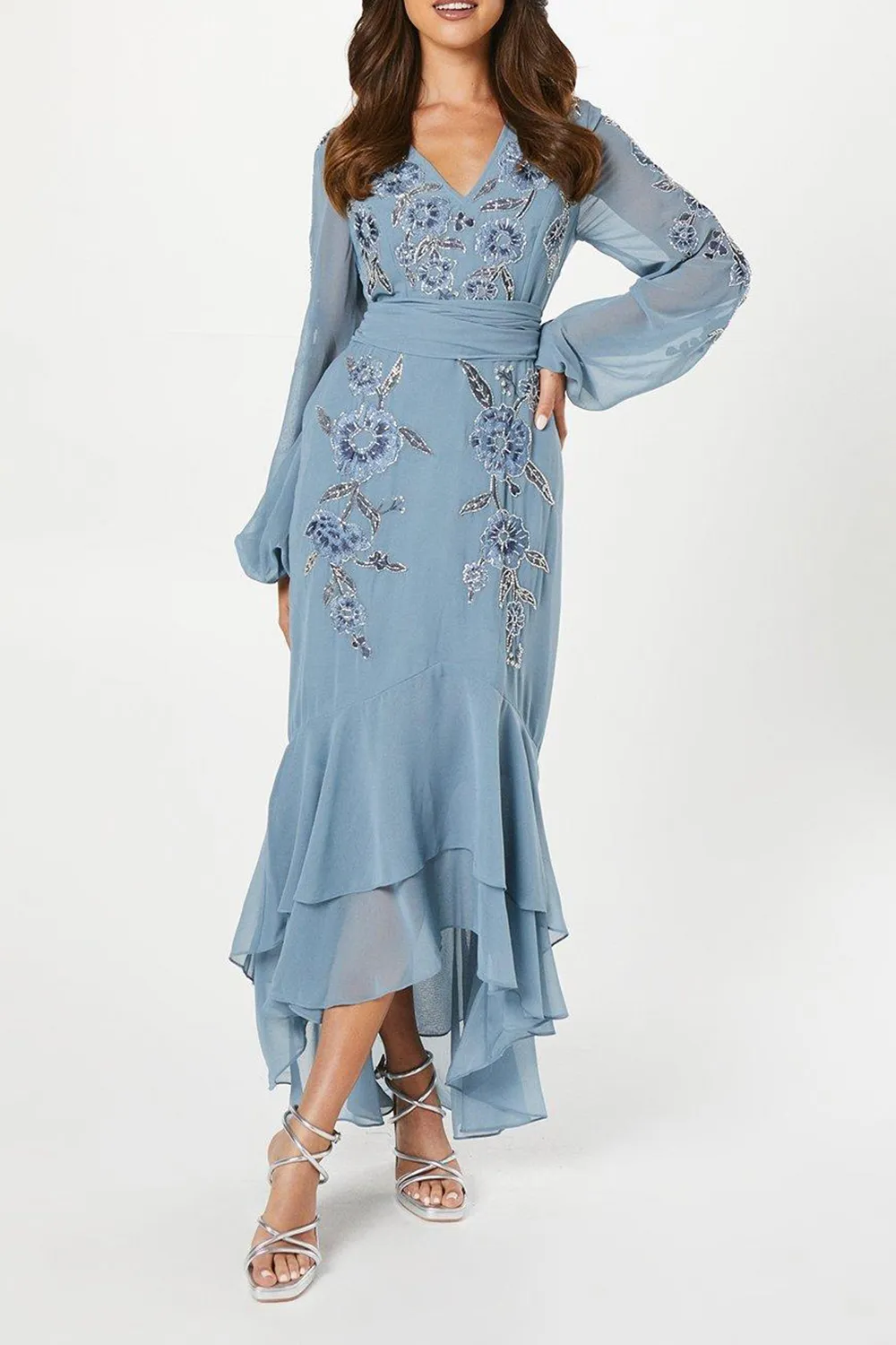 Asymmetric Hem Women's Printed Breathable Dress