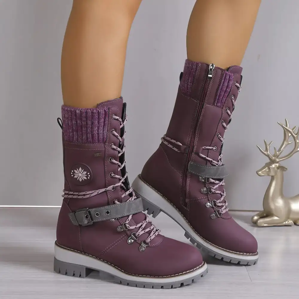 Modern Refined Lace-Up Block Heel Boots