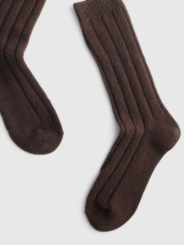 Ribbed Crew Socks