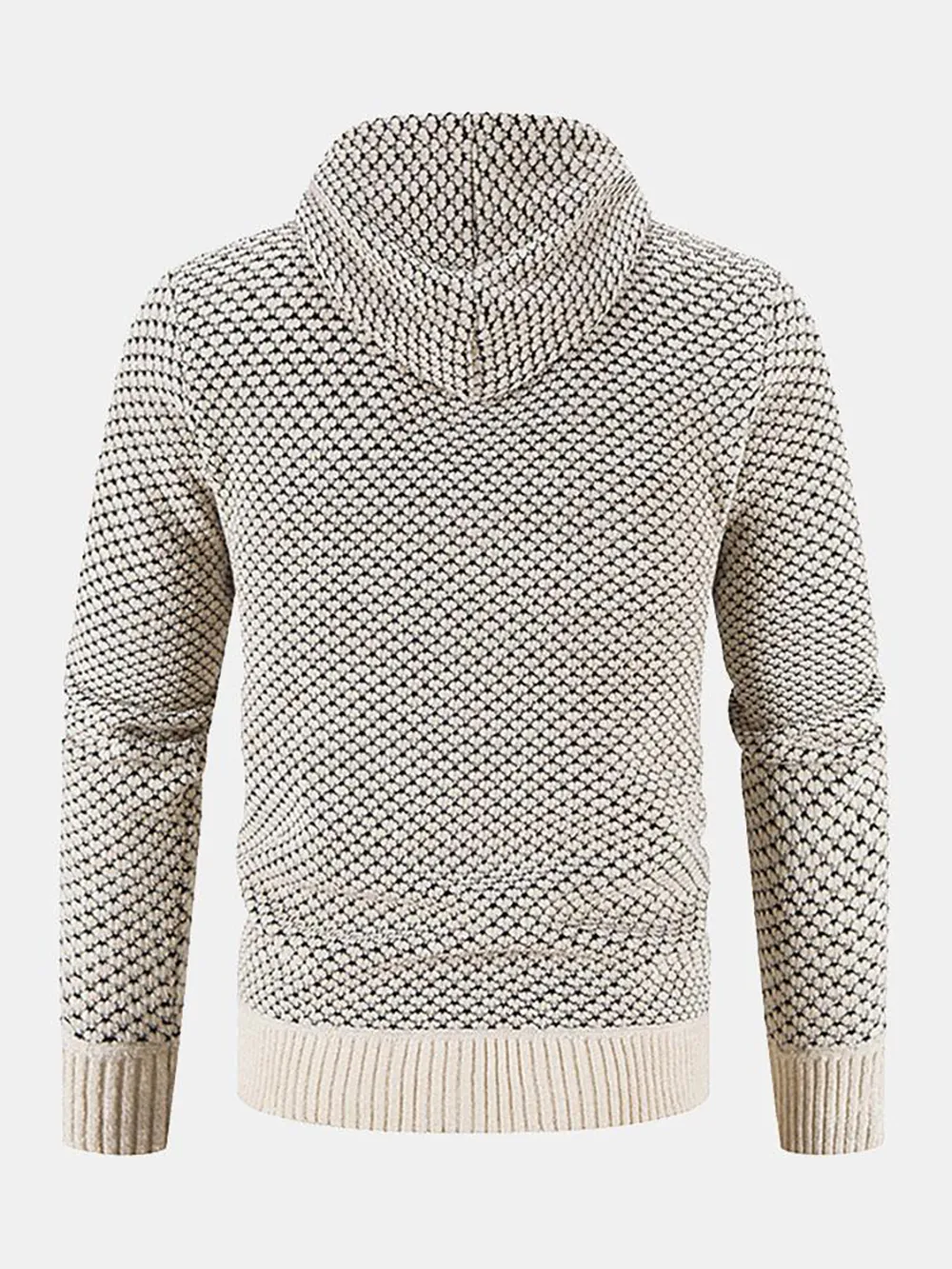 Teddy Lined Textured Hooded Cardigan