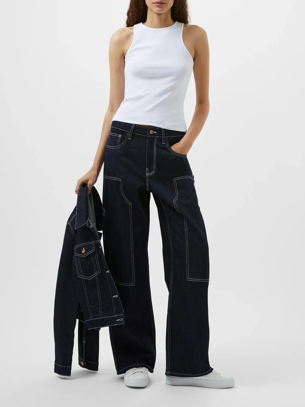 Designer Contrast Denim Blue Jeans