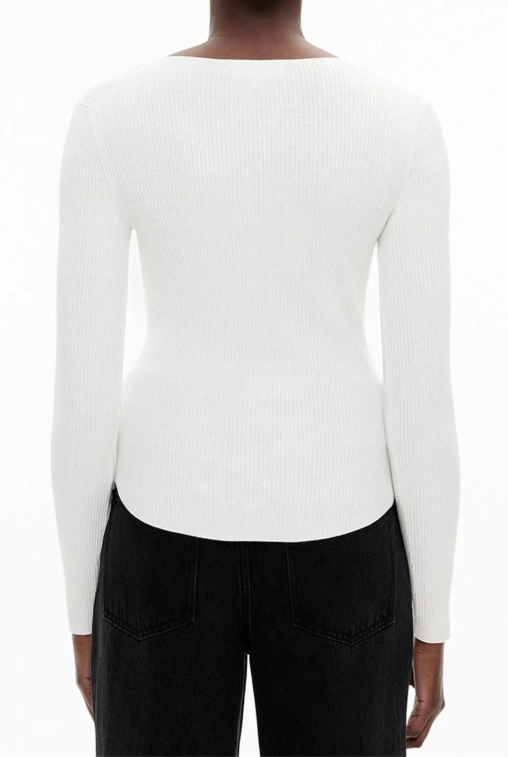 Round Neck Button-Up Knitted Sweater