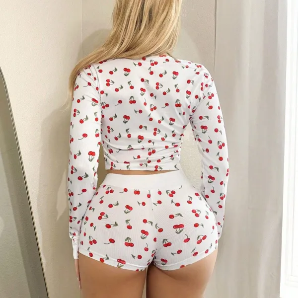 Cherry Print Pajama With Set