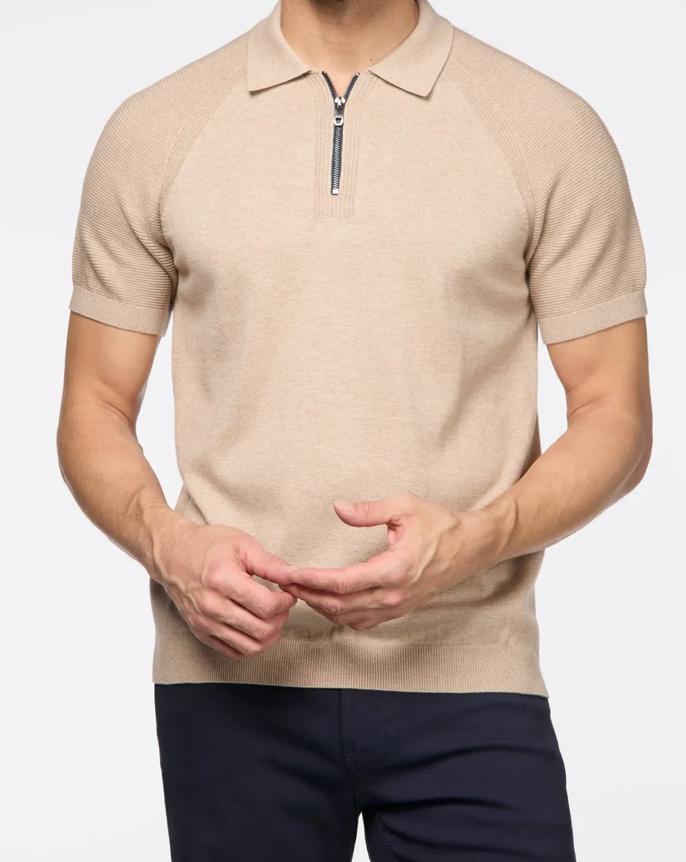 Textured Jacquard Casual Polo