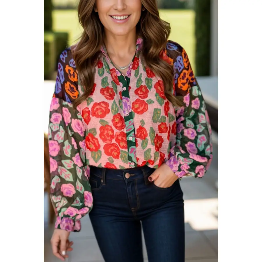 Easygoing Collared Print Collared Shirt