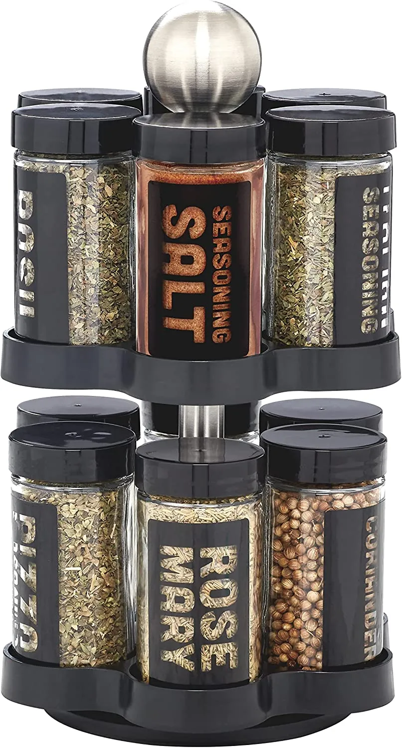 (Store Closing Sale) 12-can rotating countertop spice rack organizer