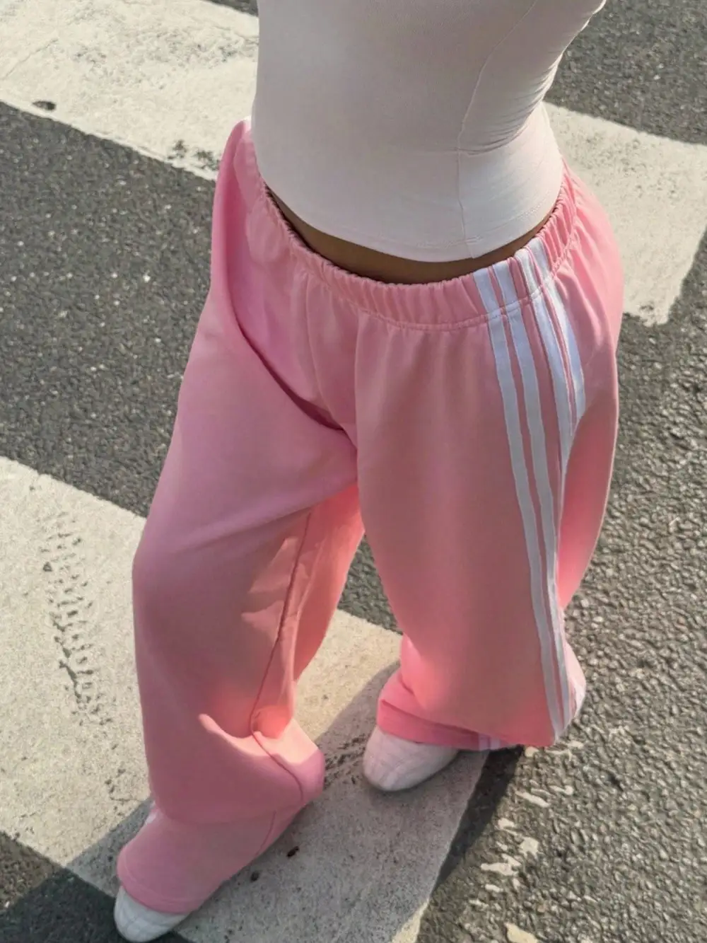 Wide Leg Pants with Stripes