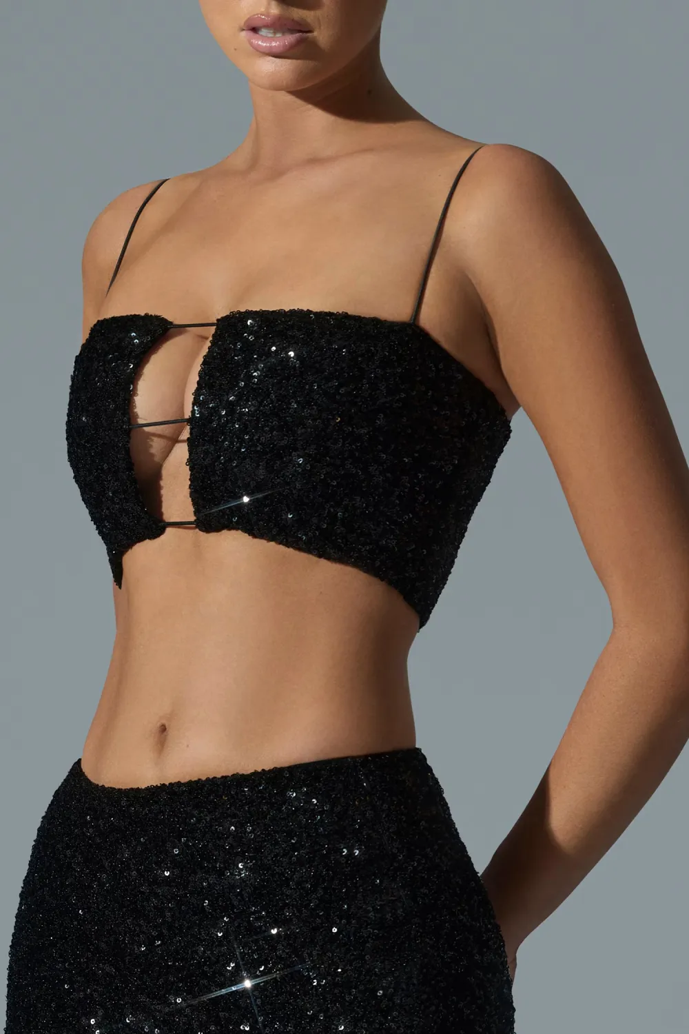 Versatile Square Neck Sequined Camisole