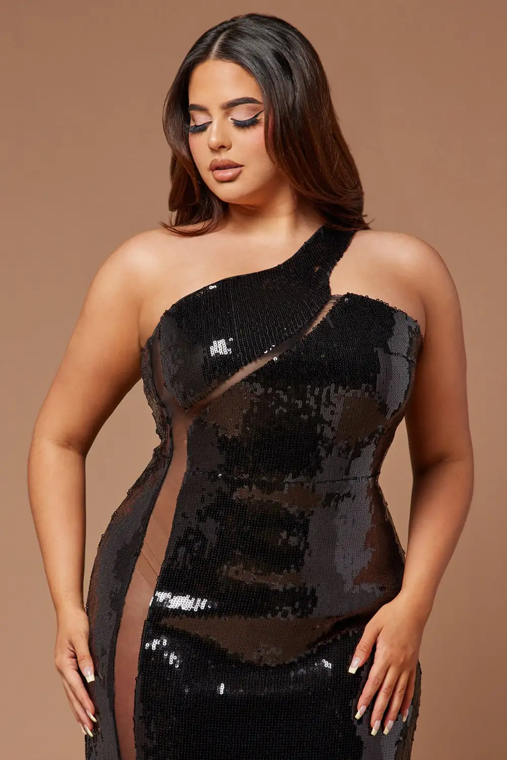 Aamira Sequin Gown - Black