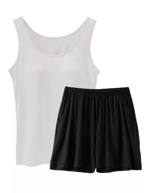 Modal Padded Sleeveless Tank Top & Shorts Set