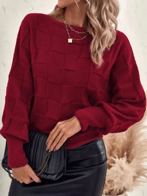 Textured Knit Sleeve Sweater