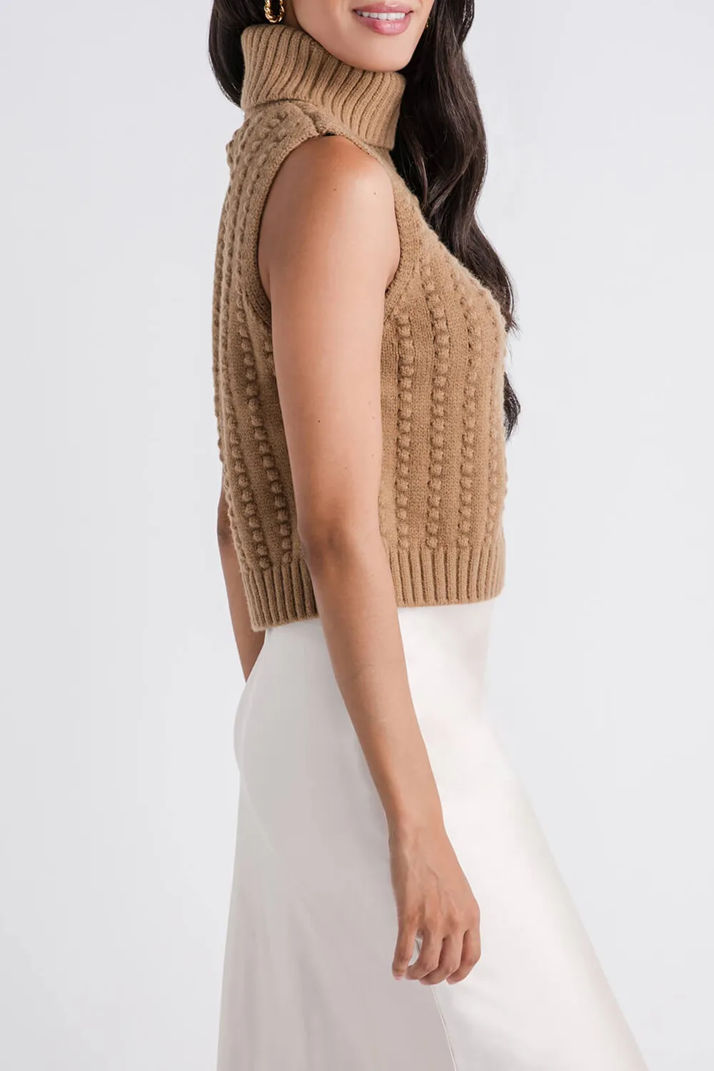 By Together Turtleneck Vest - camel
