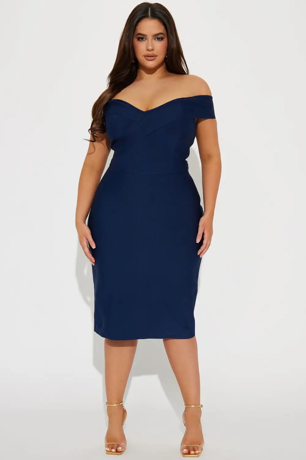 Amy Bandage Midi Dress - Navy
