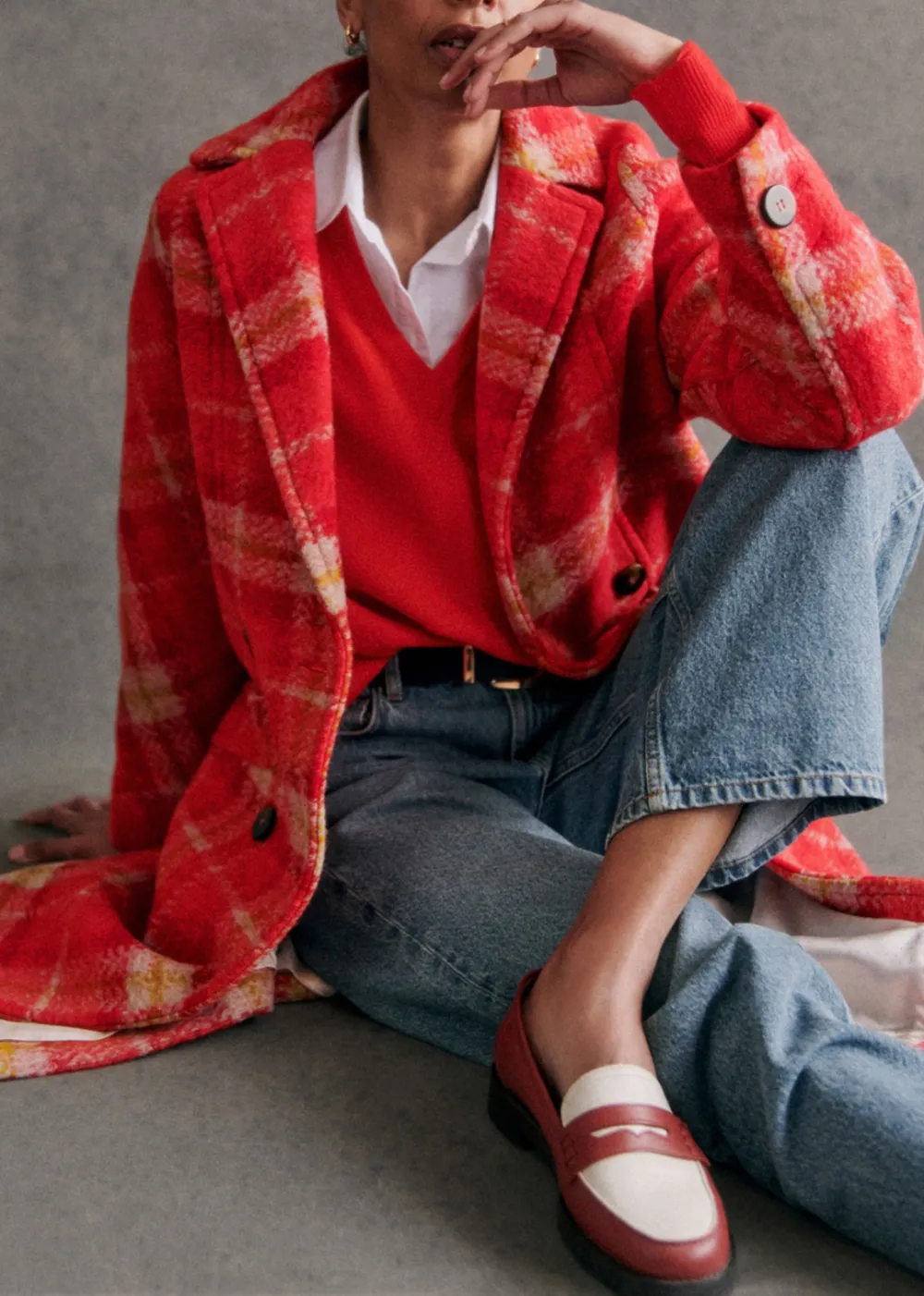 Long Checked Coat