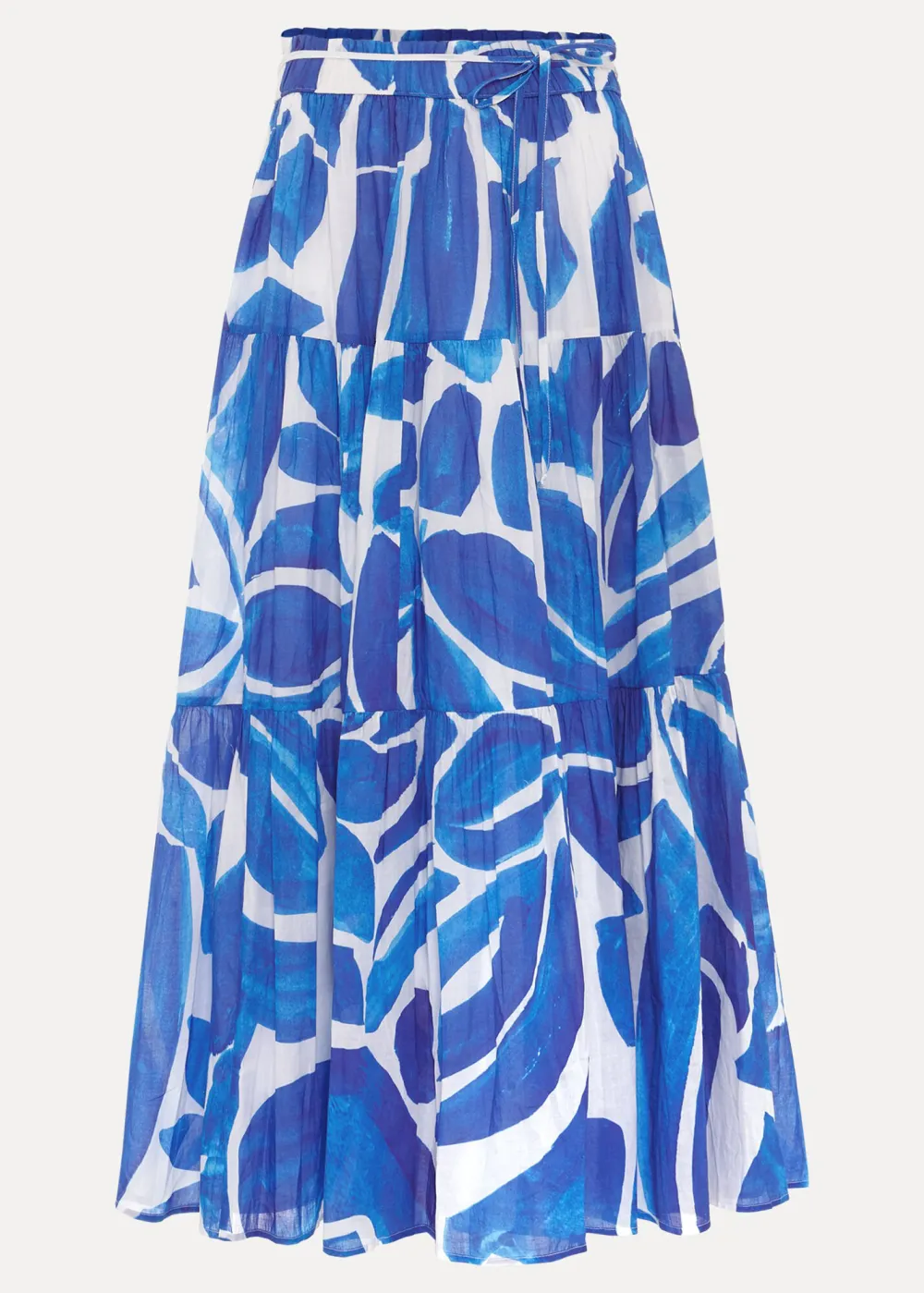 Blue Art-Printed Half-Length Skirt