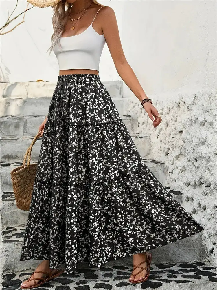 Tiered Floral Maxi So Skirt