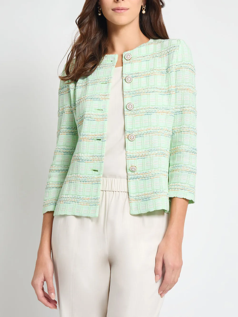 Round Neck Knitted Jacket
