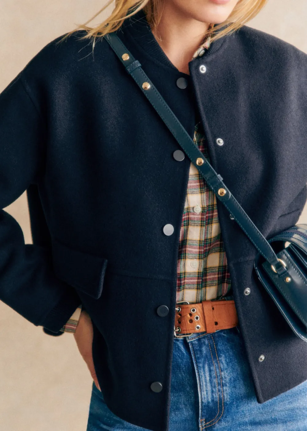 Solid Color Short Double-Faced Wool Coat