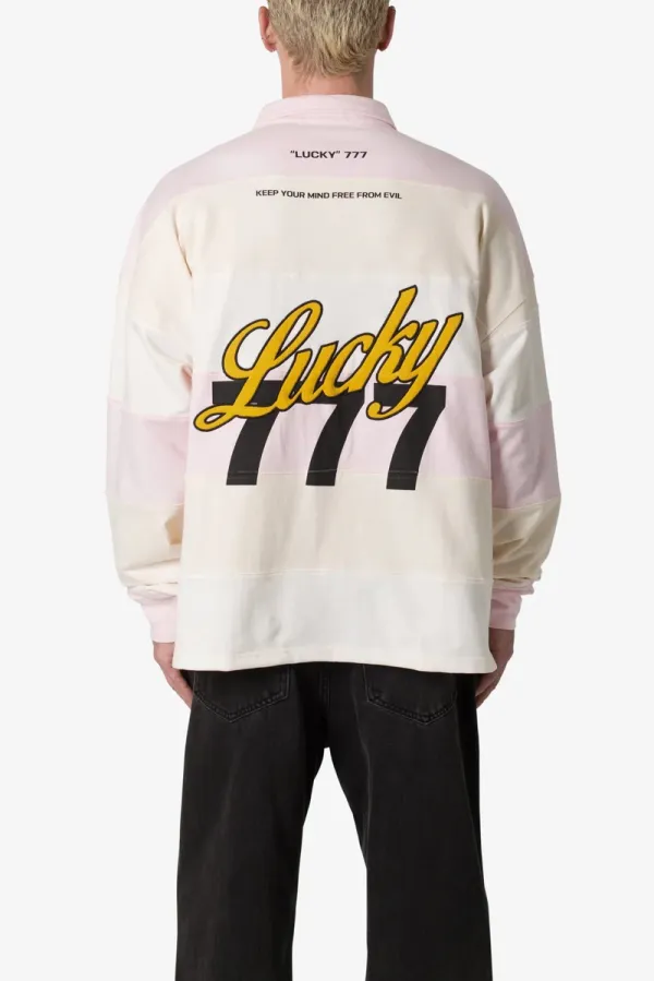 PINK AND BEIGE STRIPED RUGBY SHIRT