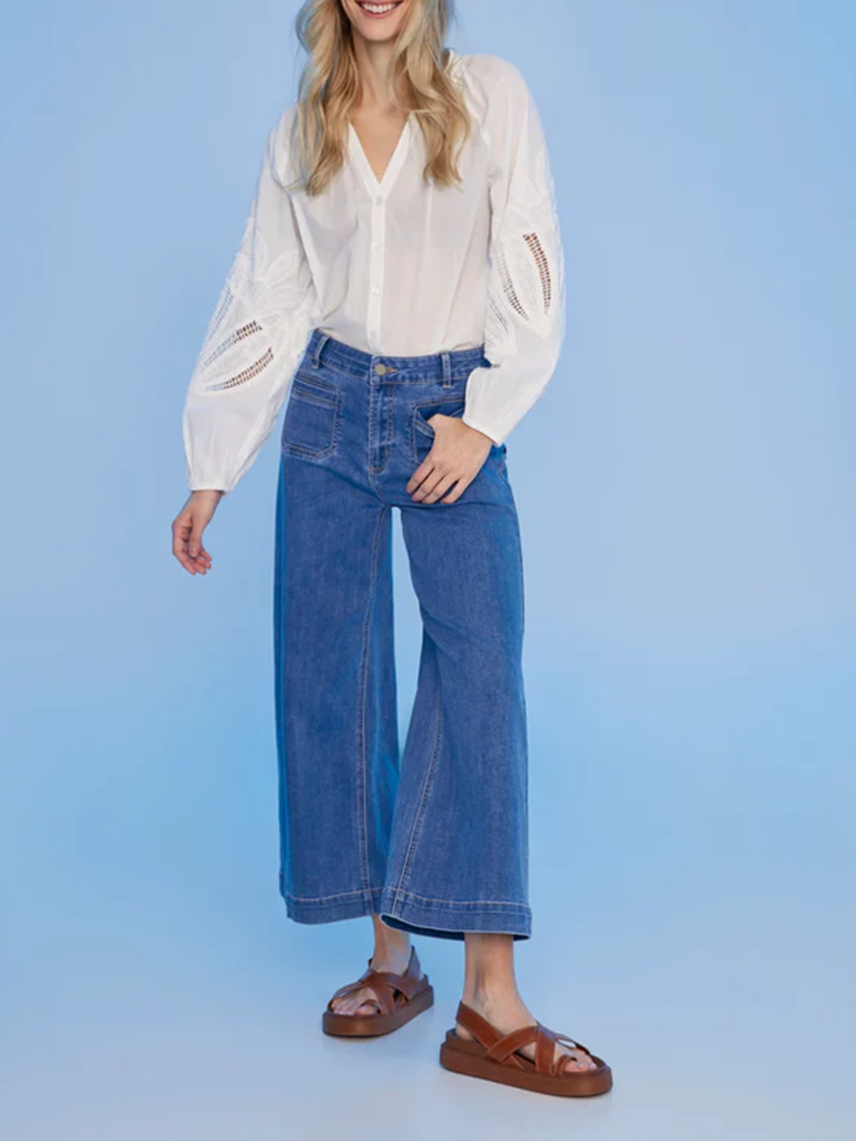 Drape Smooth Cotton Art Cut-Out Shirt