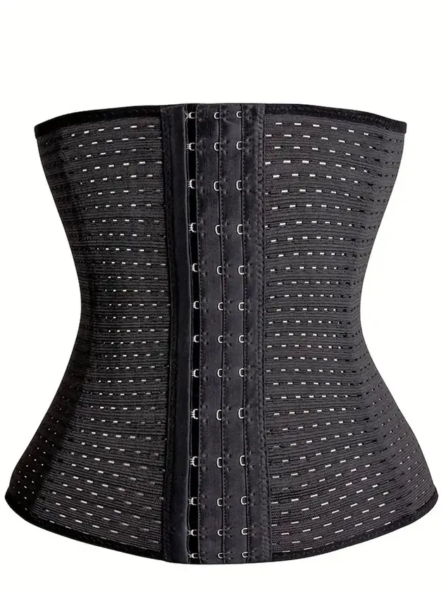 Women's Waist Trainer Corset Steel Boned Tummy Control Body Shaper With Adjustable Hooks