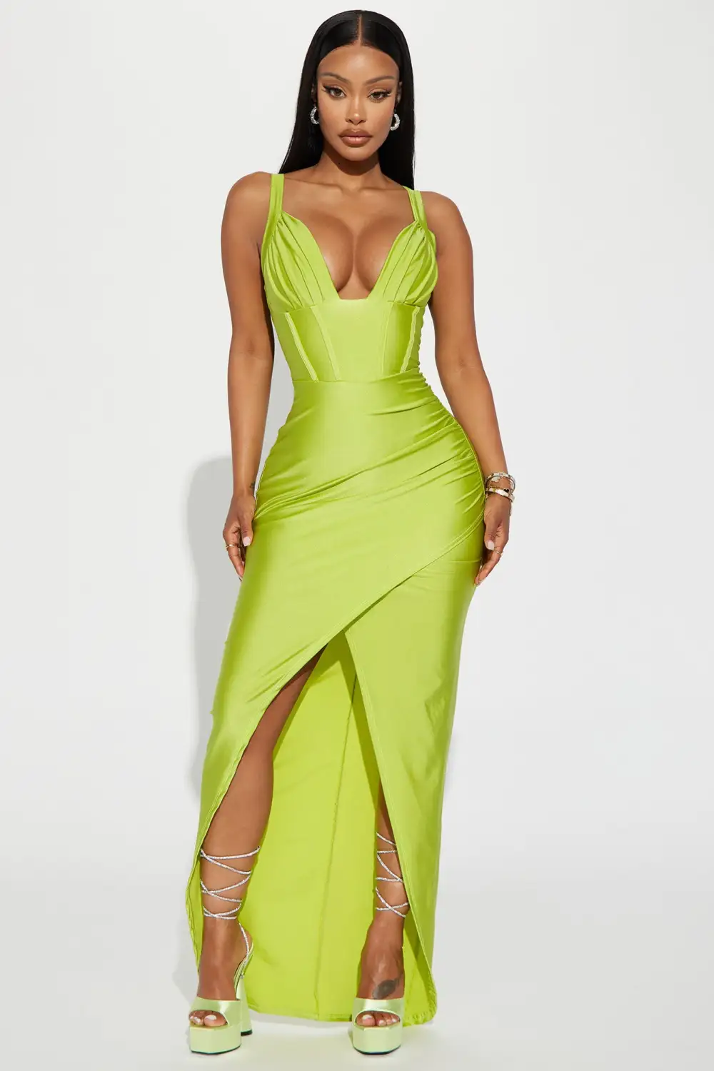 On Scene Maxi Dress - Lime