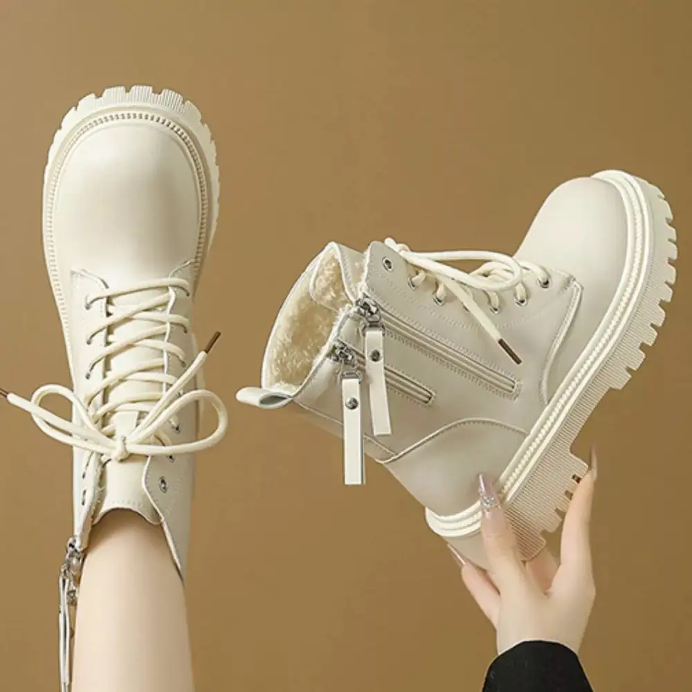 Refined Lace-Up Ankle Combat Boots