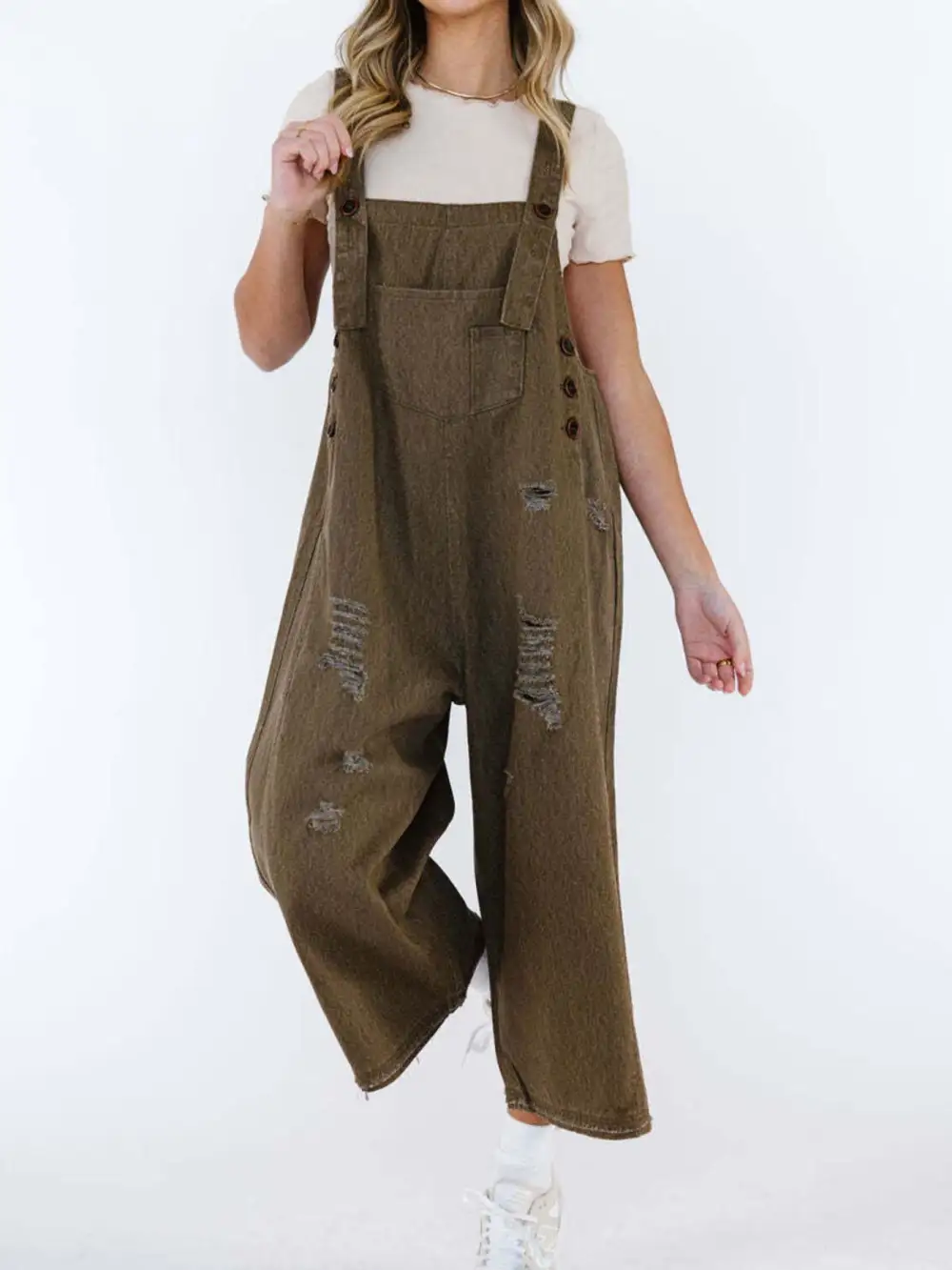 Casual Denim Wide Leg Overalls
