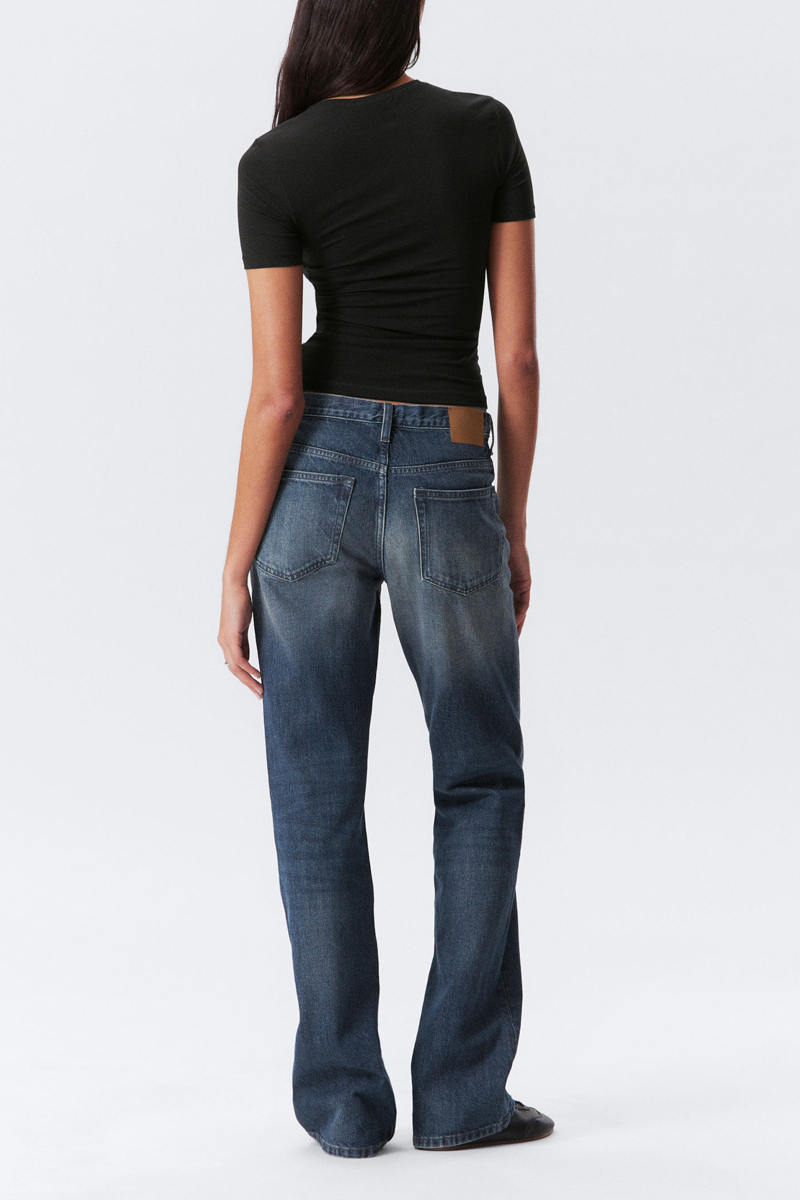 Pocketed Mid Waist Bootcut Jeans