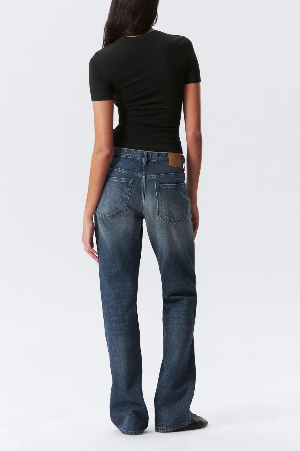 Pocketed Mid Waist Bootcut Jeans
