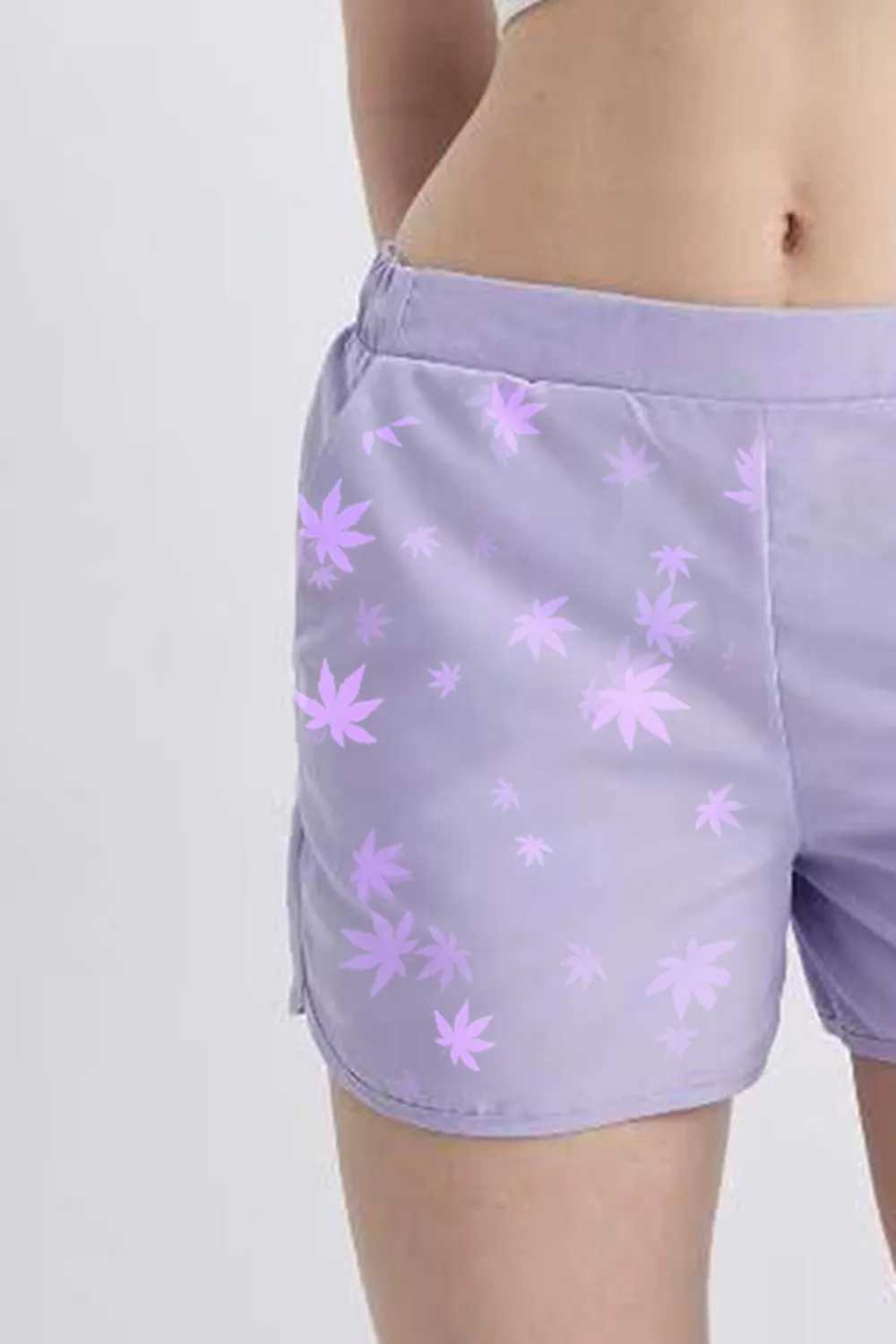 Print Elastic Waist Swim Shorts
