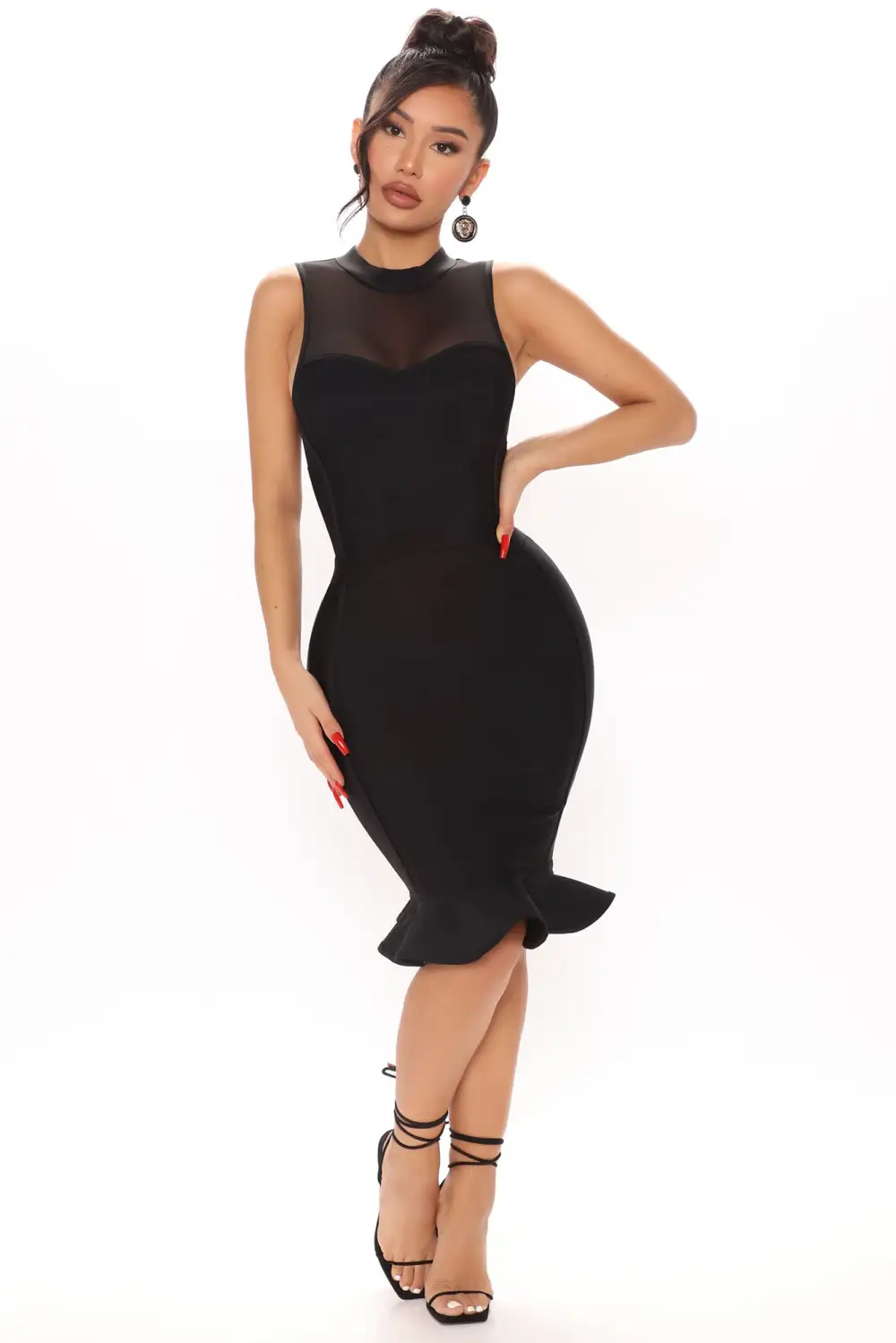 On A Special Occasion Bandage Midi Dress - Black