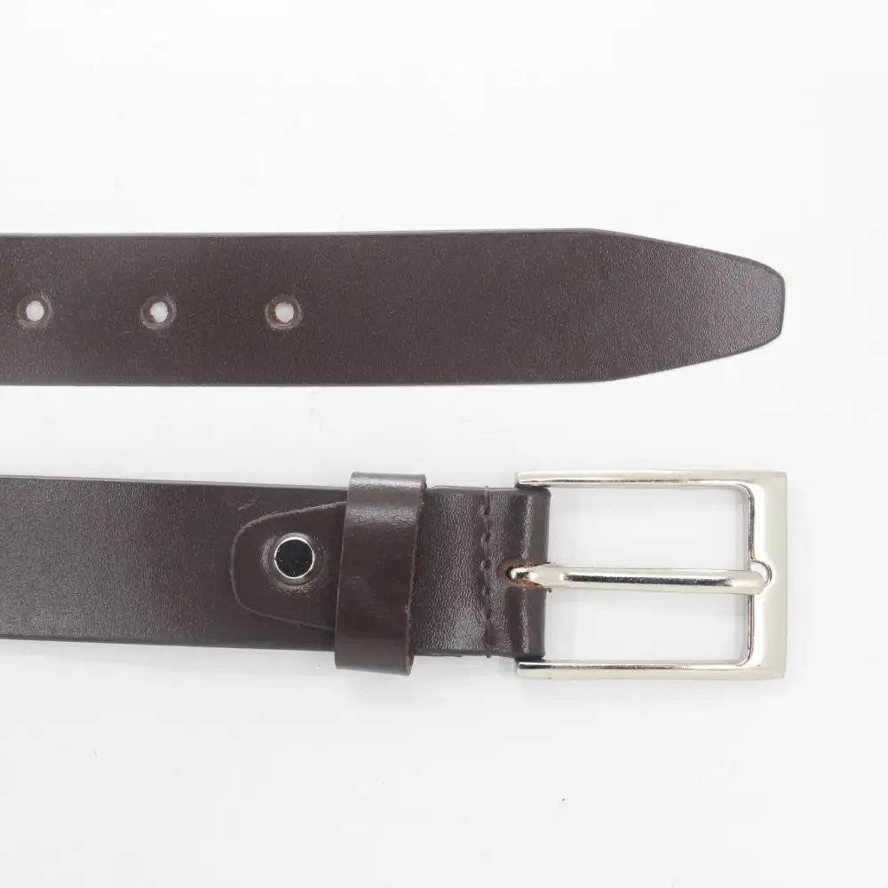 Plain Metal Buckle Leather Belt