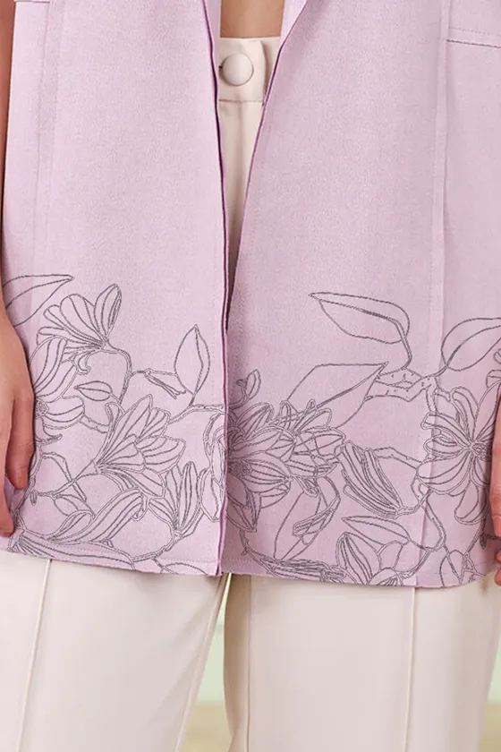 Lilac Sleeveless Casual Style Outerwear