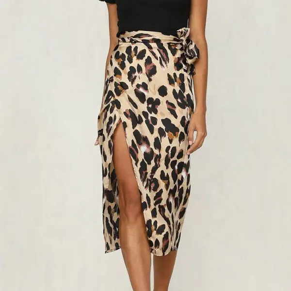 Plus Size Summer Knotted Pencil Maxi Skirt