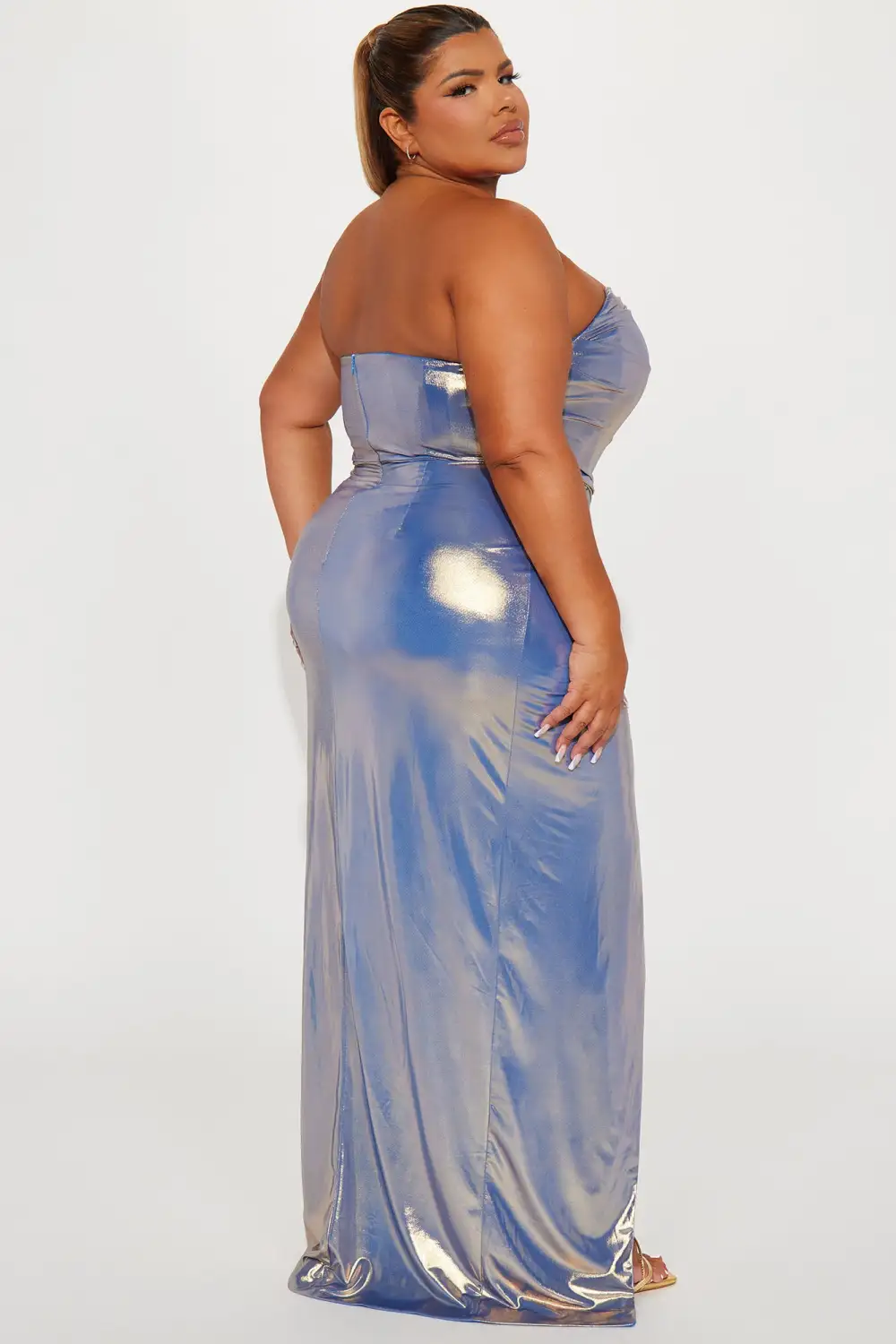 Venus Metallic Gown - Blue