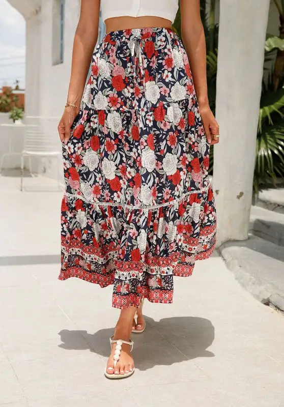 Floral Midi Casual So Skirt