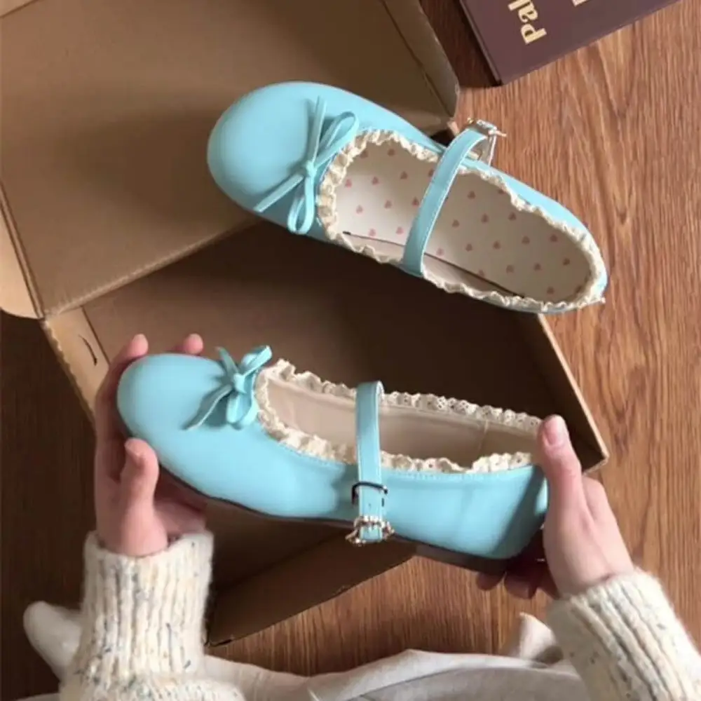 Pastel Dreams Lace Trim Mary Jane Flats
