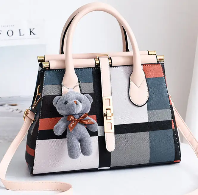 European American Style Large PU Handbag Boston Horizontal