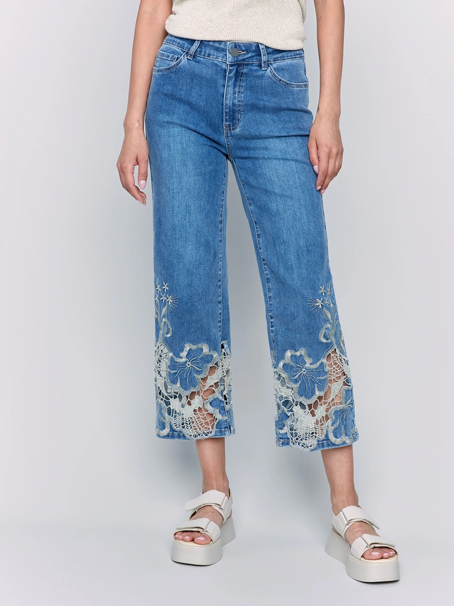 Designer Art Hollow Cotton Jeans