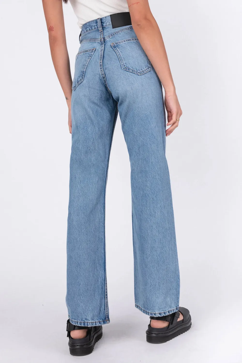 Basic Cotton Breathable High Waist Loose Jeans