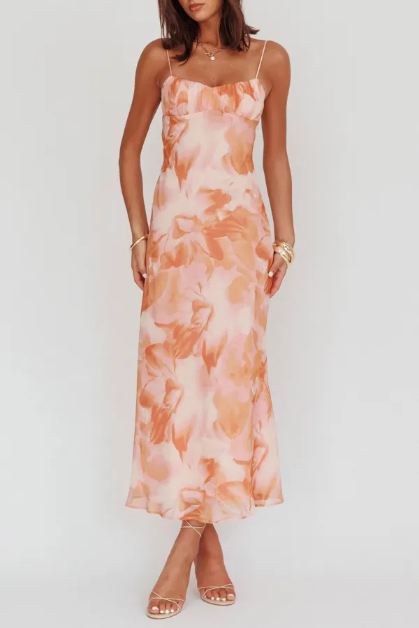 Fashionable Floral Casual Long Dress