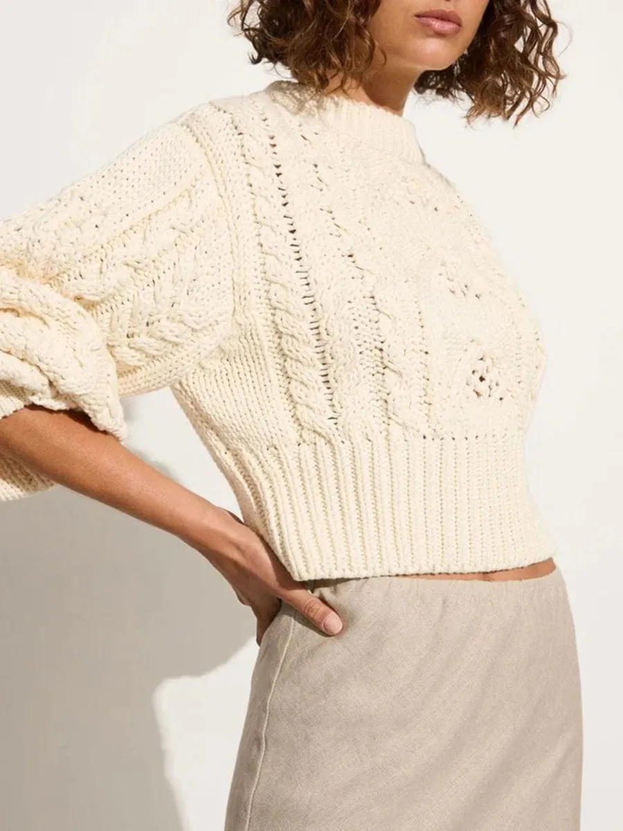 Crew Neck Cotton Knit Jumper