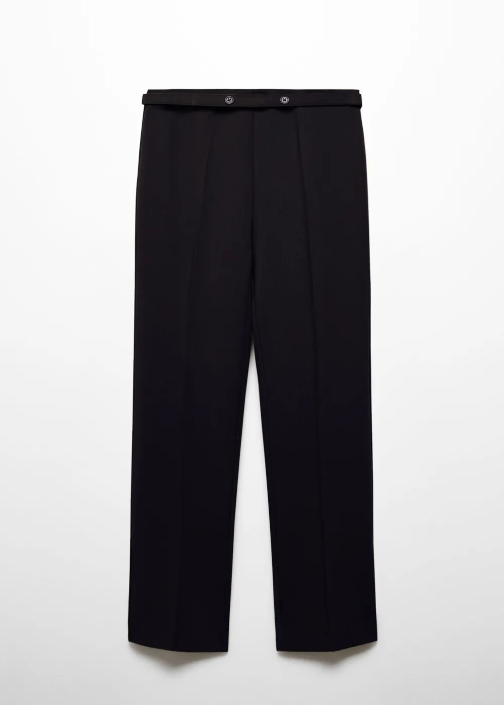 Belt straight-fit pants