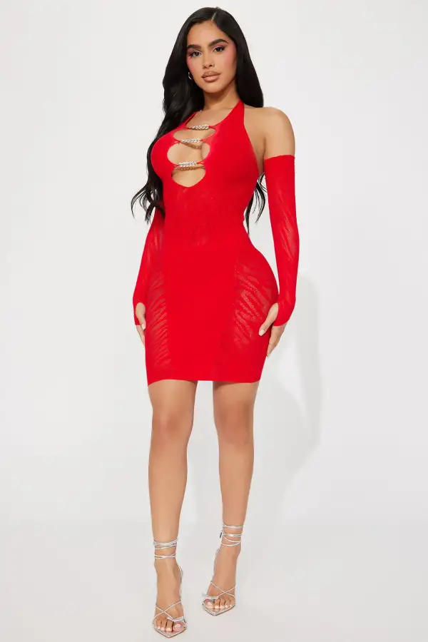 A Dime Piece Seamless Mini Dress - Red