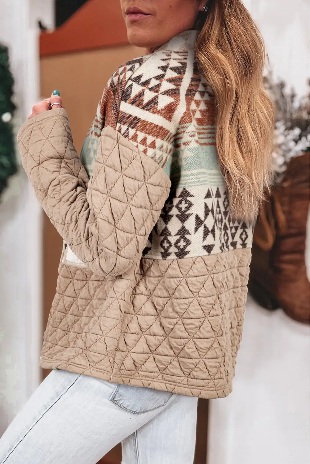 French Aztec Quilted Patchwork Western Jacket