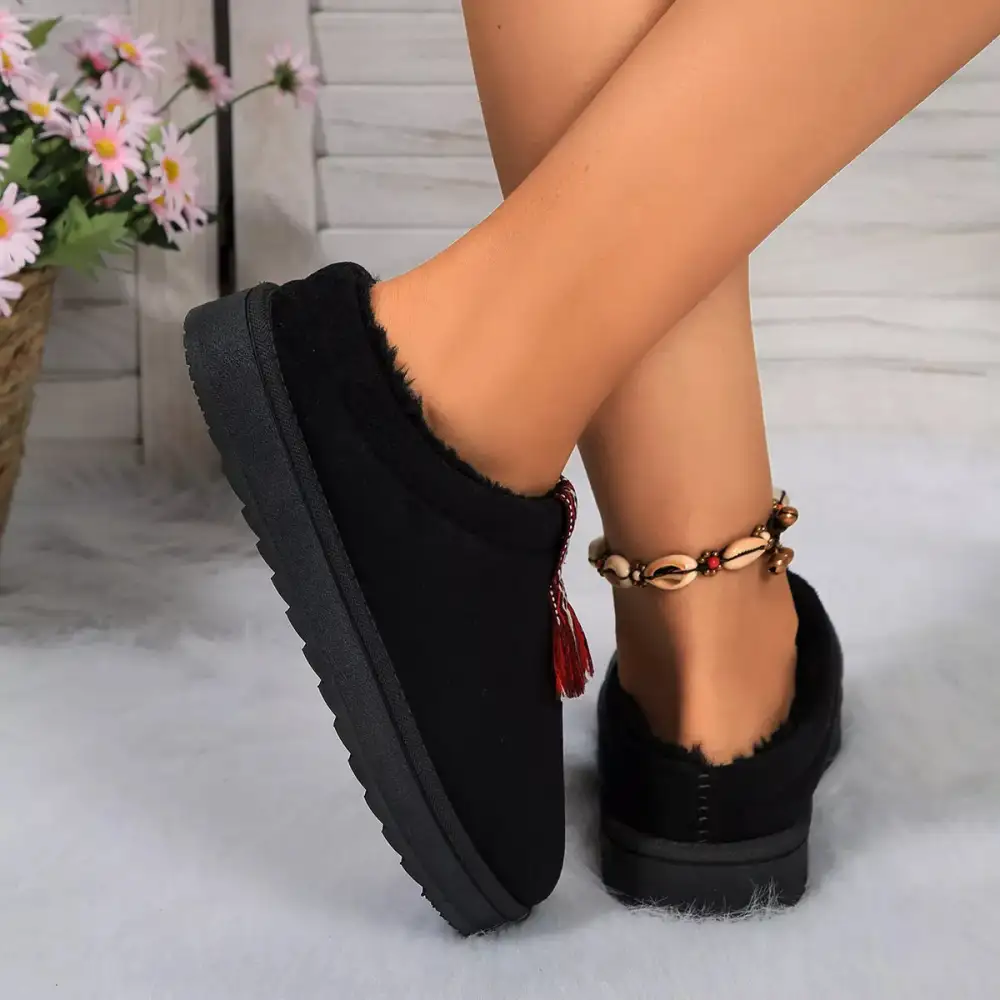 Refined Round Toe Platform Slippers