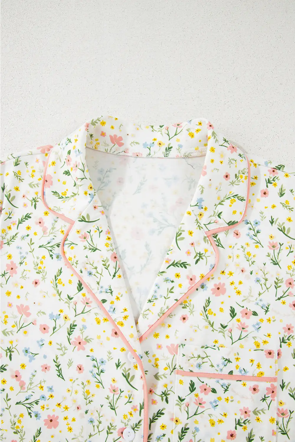 Floral Contrast Pajama Set